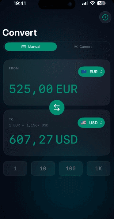 Swapwise - converting in dark mode